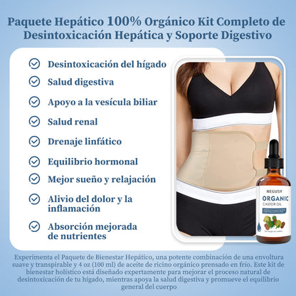 Paquete de Bienestar Hepático (Compresa + Aceite de Ricino)