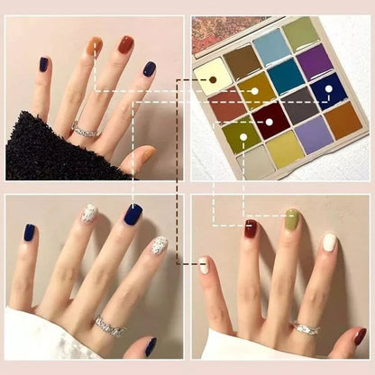 New Model 16 Colors Solid Nail Polish Platter