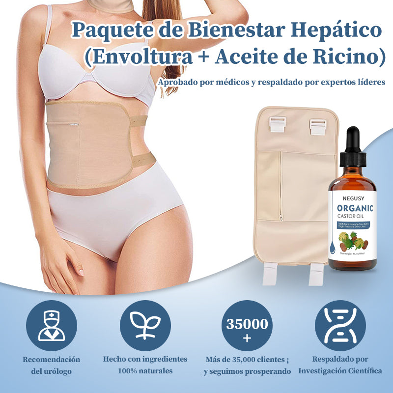 Paquete de Bienestar Hepático (Compresa + Aceite de Ricino)